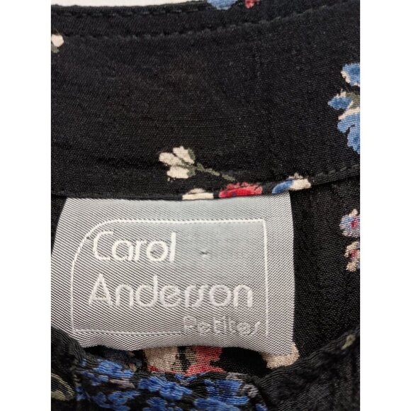 VTG Carol Anderson Womens Sleeveless Maxi Dress Medium Petite Blue Floral BOHO - Picture 5 of 8